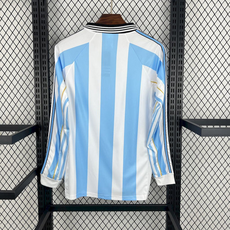 Camisa Argentina Titular 1998 - Versão Retro Manga Comprida