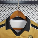 Camisa Manchester United Dupla Face 2001/02 - Umbro Retrô Masculina - Edição Especial 100 anos - Dourada/Branca