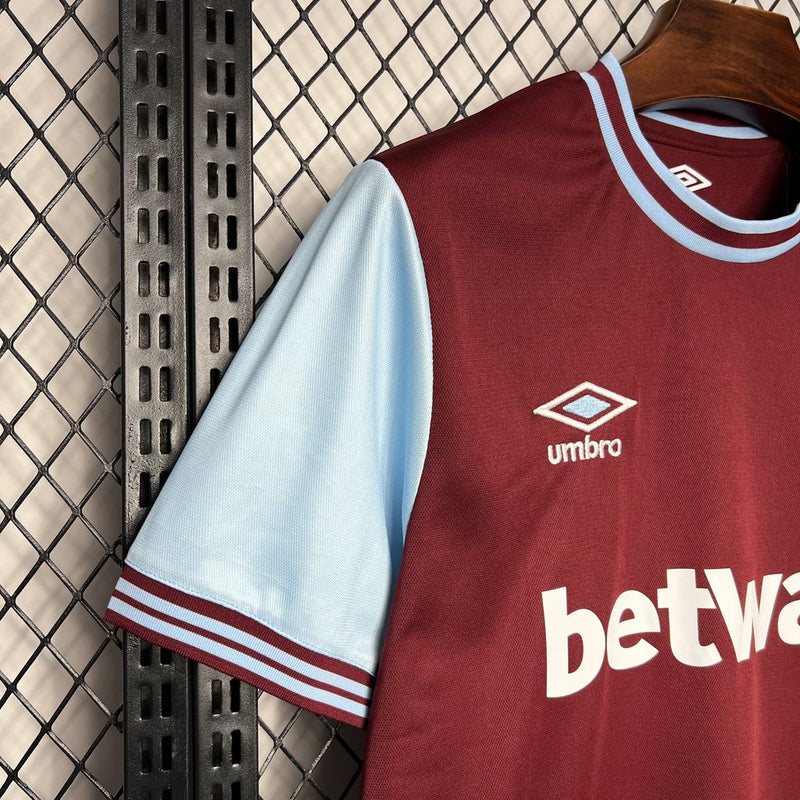 Camisa West Ham Home 24/25 - Versão Torcedor