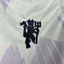 Camisa Pronta Entrega Manchester United Away 2025/26 - Adidas Torcedor Masculina - Branca/Lilás