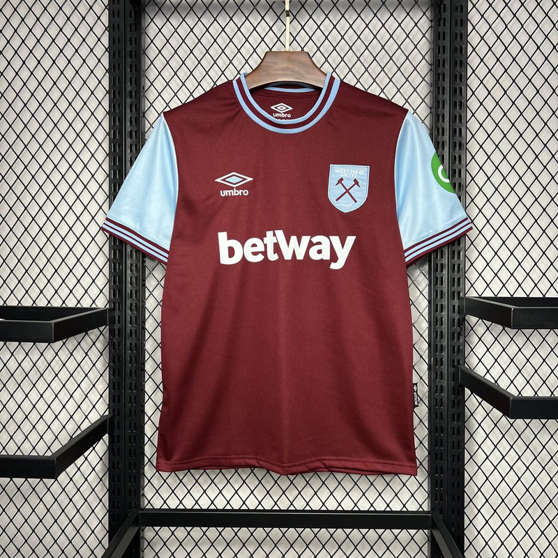 Camisa West Ham Home 24/25 - Versão Torcedor