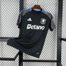 Camisa Pronta Entrega Aston Villa Away 2025/26 - Adidas Torcedor Masculina - Preta/Branca