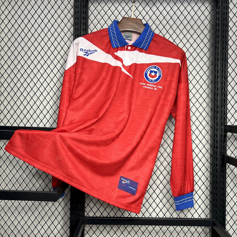 Camisa Chile Titular 1998 - Versão Retro Manga Comprida