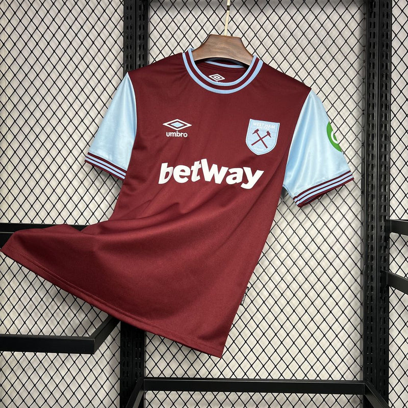 Camisa West Ham Home 24/25 - Versão Torcedor