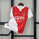 Camisa Pronta Entrega Mônaco Home 2025/26 - Mizuno Torcedor Masculina - Branca/Vermelha