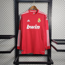 Camisa Manga Longa Real Madrid Third 2011/12 - Adidas Retrô Masculina - Vermelha/Branca