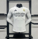 Camisa Manga Longa Real Madrid Home 2024/25 - Adidas Jogador Masculina - Branca/Preta