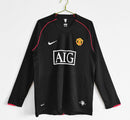 Camisa Manchester United Manga Longa Away 2007/08 - Nike Retrô Masculina - Preta/Branca