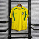 Camisa Pronta Entrega Seleção Brasil Home 2002 - Nike Retrô Masculina - Amarela/Verde