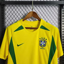 Camisa Seleção Brasil Home 2002 - Nike Retrô Masculina - Amarela/Verde