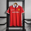 Camisa Pronta Entrega Manchester United Home 1998/99 - Umbro Retrô Masculina - Vermelha/Branca