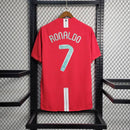 Camisa Pronta Entrega Manchester United Home 2007/08 - Nike Retrô Masculina - Vermelha/Branca