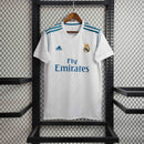 Camisa Pronta Entrega Real Madrid Home 2017/18 - Adidas Retrô Masculina - Branca/Azul