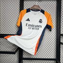Camisa Real Madrid Treino 2024/25 - Adidas Torcedor Masculina - Branca/Laranja