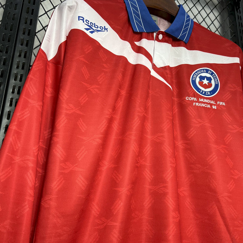 Camisa Chile Titular 1998 - Versão Retro Manga Comprida