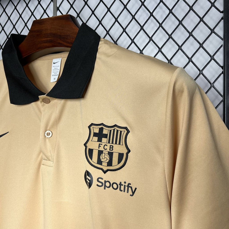 Camisa Barcelona Polo Khaki 24/25 - LANÇAMENTO