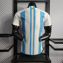 Camisa Pronta Entrega Seleção Argentina Home 2022/23 - Adidas Jogador Masculina - Azul/Branca + Patchs Copa do Mundo